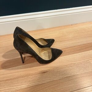 Christian Louboutin Black Suede Pointed-Toe Stiletto Pumps
